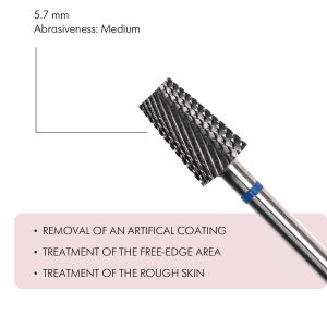 Metāla karbīda uzgalis, Frustum-shaped Carbide Rotary File, 5,7 mm, M vidējais abrazīvs