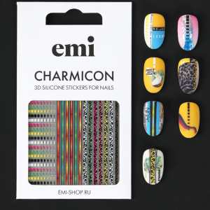 Charmicon 3D Stickers #206 Colored Lines silikona uzlīmes