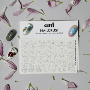 Nailcrust #63 Wild Pansy and Hydrangeas slaideri