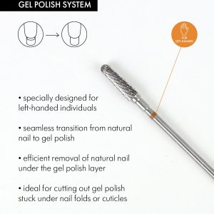 Cone-shaped Carbide Rotary File for Lefties, 4 mm, Medium abrasiveness,karbīda uzgalis kreiļiem
