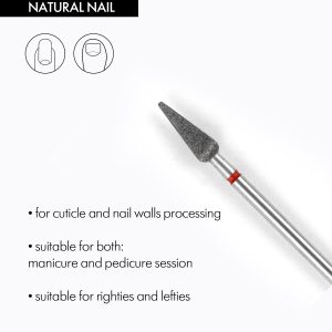Rounded Cone-shaped Diamond Coated Rotary File, 4 mm, Fine abrasiveness,dimanta uzgalis