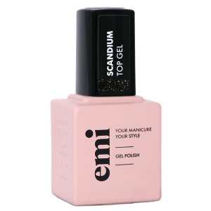 Tops EMI E.MiLac Scandium Top Gel 9ml, bez lipīgā slāņa ar sudraba spīdumu un atstarojošo efektu