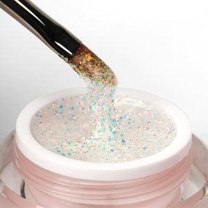 EMI Flicker Gel 50 g, gēls nagu modelēšanai ar spīdumiem