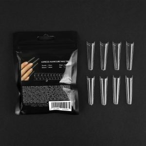 Gēla tipši balerīna, Express manicure nail tips Coffin, izmērs #3, 50 gabali