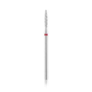 Dimanta frēzes uzgalis – HEAD Diamond rotary file Flame TORNADO safe ar noapaļoto galu, red 1.8 mm