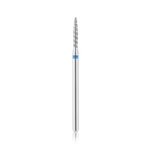 Dimanta frēzes uzgalis – HEAD Diamond rotary file Flame TORNADO safe ar noapaļoto galu, blue 1,8 mm