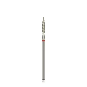Dimanta frēzes uzgalis – HEAD Diamond rotary file Flame TORNADO sharp, red 1.8 mm