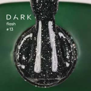 DARK Gel Polish Flash 13, 10 ml atstarojošā gēllaka tumši zaļa