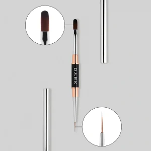 DARK Ota divpusējā, Double-sided brush (liner 10 mm rounded gel 12 mm)