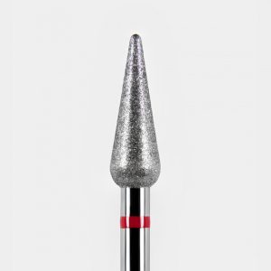 Dimanta frēzes uzgalis, Carrot DARK by Rior 4.2 mm, smalks abrazīvs red, sarkans