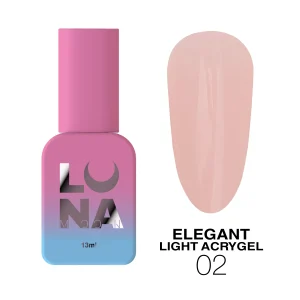 Lunamoon Elegant Light Acrygel 2, 13 ml akrigēls pudelītē