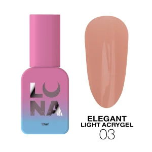 Lunamoon Elegant Light Acrygel 3, 13 ml akrigēls pudelītē